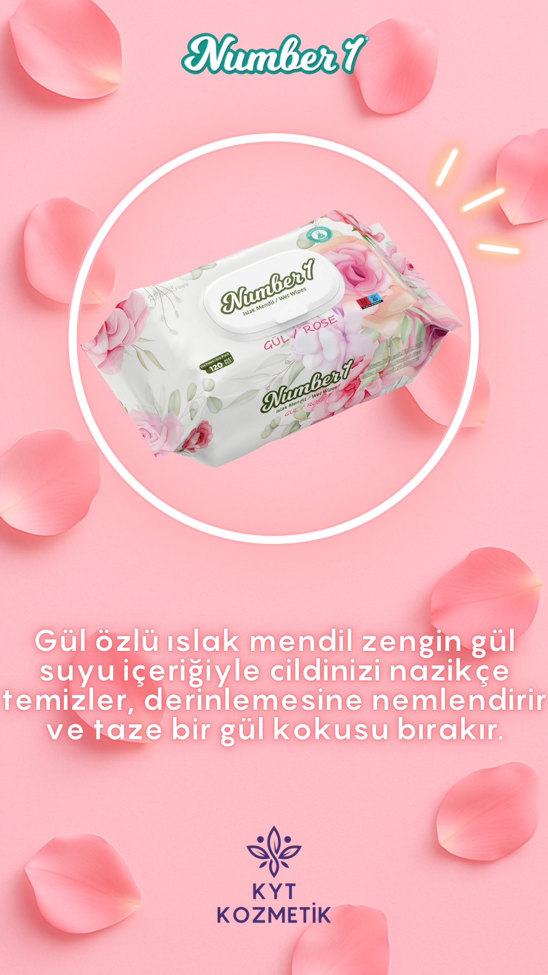 Number 1 Gül Özlü Islak Mendil